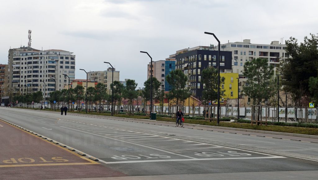 Leere Strassen in Tirana, der Hauptstadt von Albanien, wegen dem Coronavirus