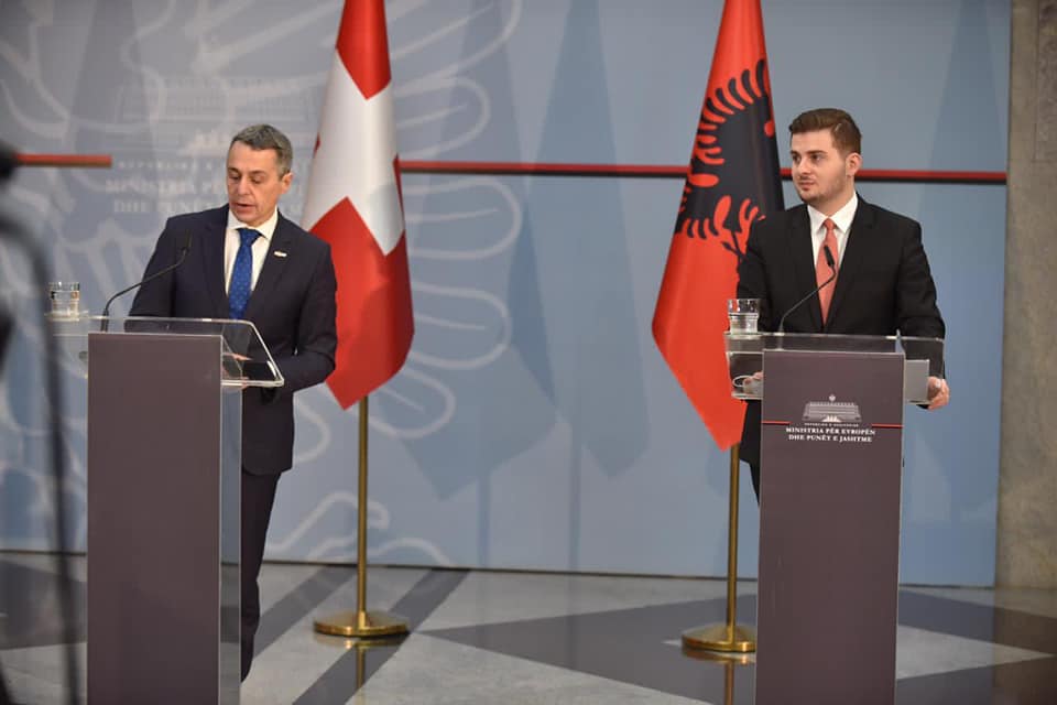 Ignazio Cassis und Gent Cakaj, Tirana 2020