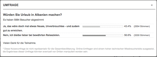 Screenshot von t-online.de, Umfrage