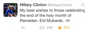 Screenshot Twitter Tweet von Hillary Clinton